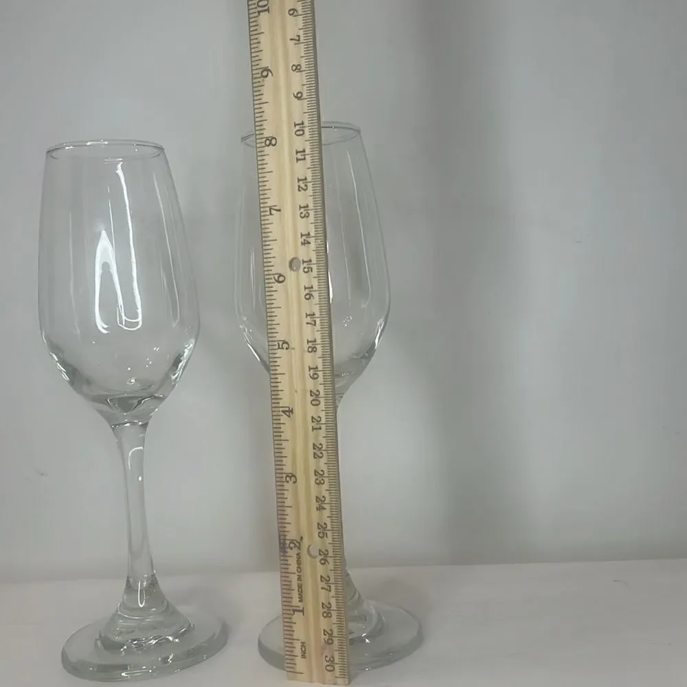 Madison Fondee 1827 Champagne Flutes 8 1/4 In Tall 3/4 Round Set 2 Bar Cocktail